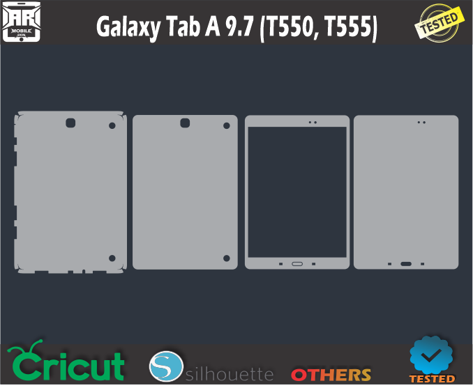 Galaxy Tab A 9.7 (T550, T555) Skin Template Vector