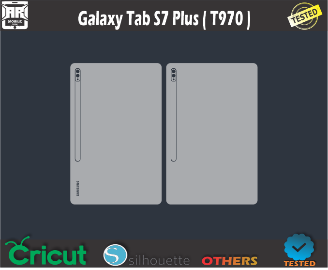 Galaxy Tab S7 Plus ( T970 ) Skin Template Vector