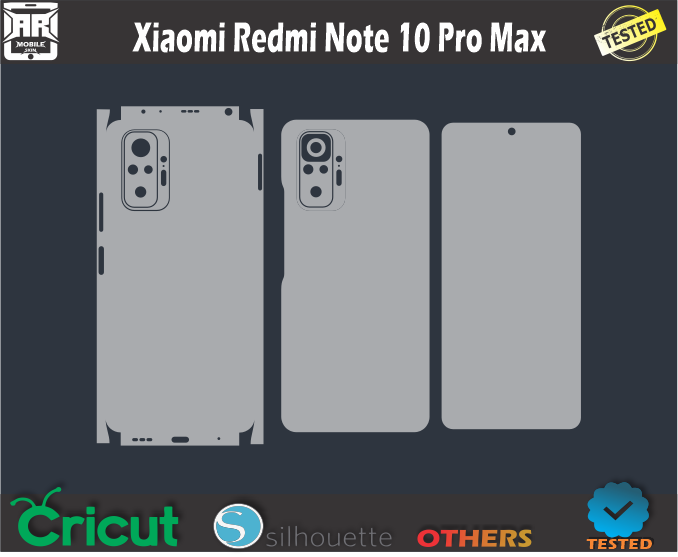 Xiaomi Redmi Note 10 Pro Max Skin Template Vector
