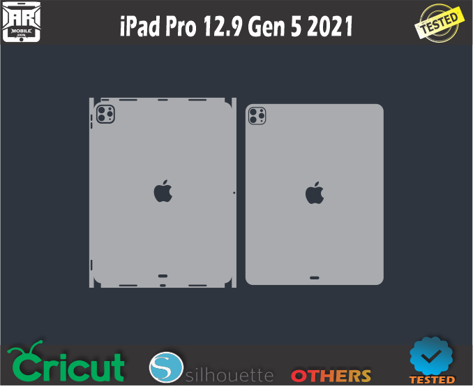 iPad Pro 12.9 Gen 5 2021 Skin Template Vector
