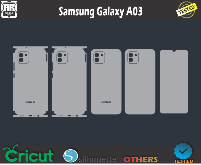 Samsung Galaxy A03 Skin Template Vector