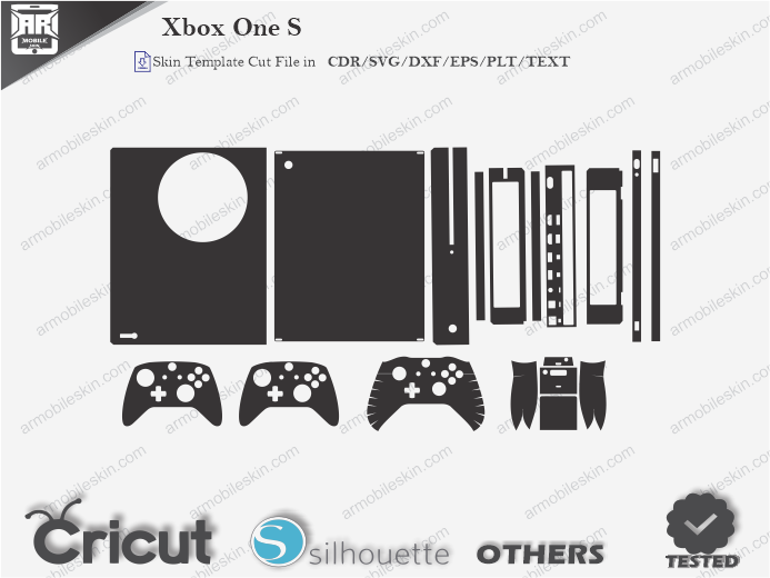 Xbox One S with Console Skin Template Vector