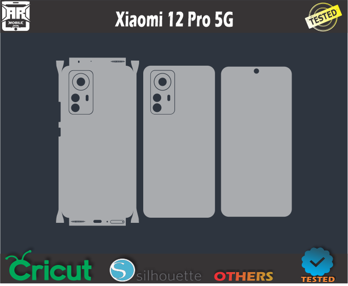 Xiaomi 12 Pro 5G Skin Template Vector