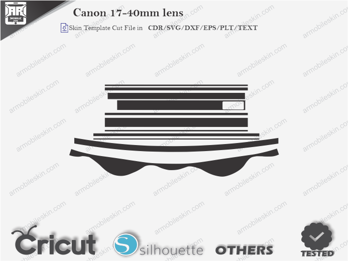 Canon EF 17-40mm f/4L USM Lens Skin Template Vector