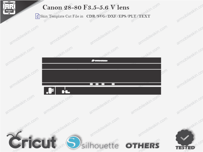 Canon 28-80 F3.5-5.6 V lens Skin Template Vector