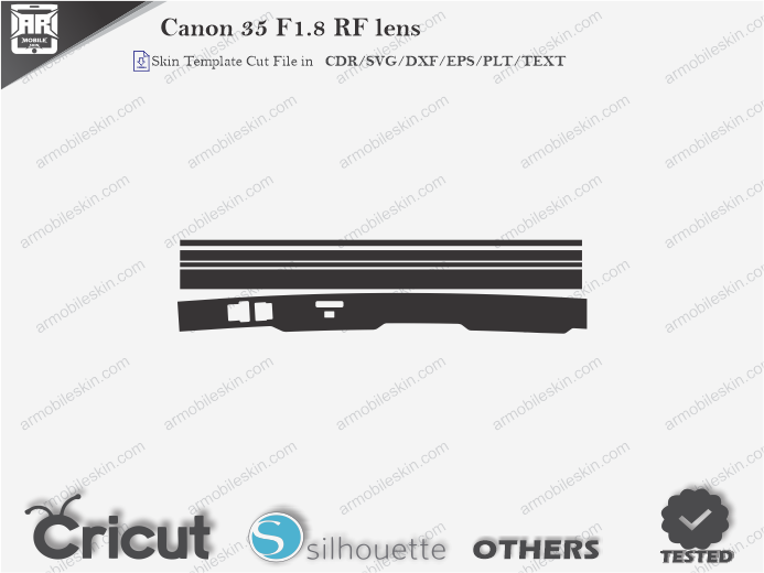 Canon RF 35mm F1.8 IS Macro STM Lens Skin Template Vector