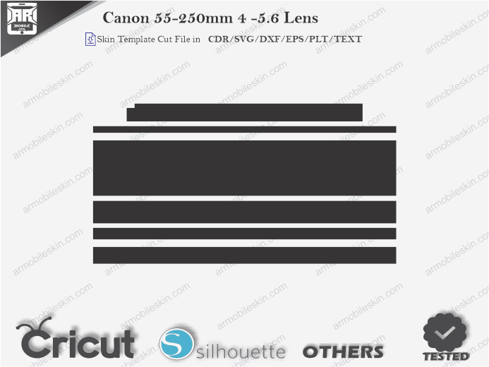 Canon 55-250mm 4 -5.6 Lens Skin Template Vector
