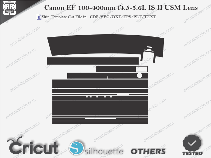 Canon EF 100-400mm f4.5-5.6L IS II USM Lens Skin Template Vector