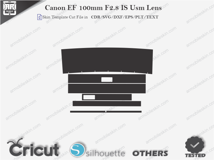 Canon EF 100mm F2.8 IS Usm Lens Skin Template Vector