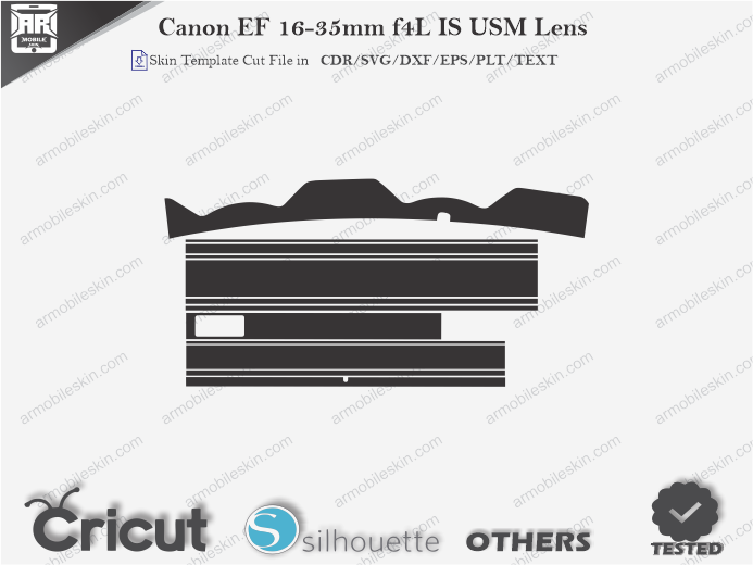Canon EF 16-35mm f4L IS USM Lens Skin Template Vector