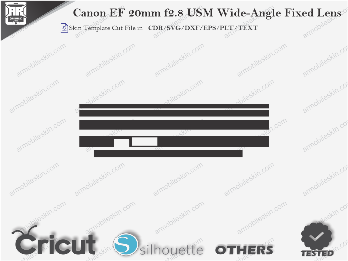 Canon EF 20mm f2.8 USM Wide-Angle Fixed Lens Skin Template Vector