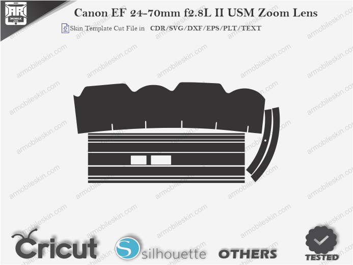 Canon EF 24-70mm f2.8L II USM Zoom Lens Skin Template Vector