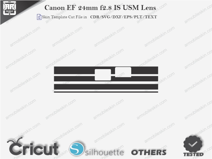 Canon EF 24mm f2.8 IS USM Lens Skin Template Vector