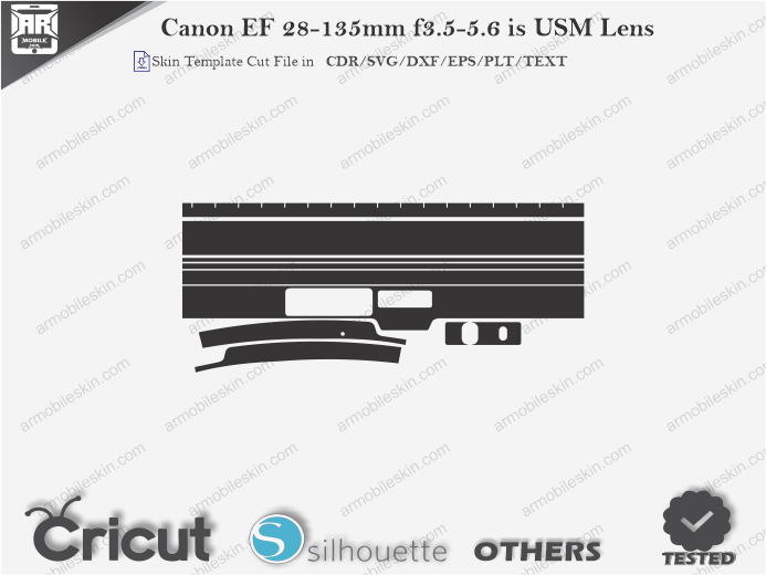 Canon EF 28-135mm f3.5-5.6 is USM Lens Skin Template Vector