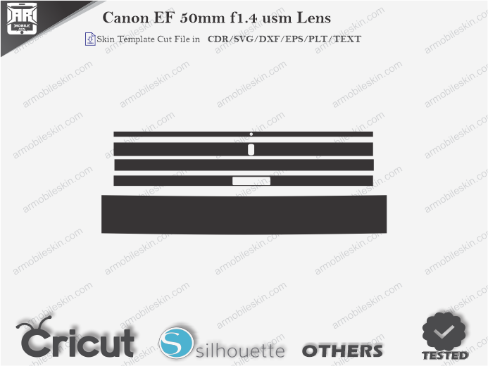 Canon EF 50mm f1.4 usm Lens Skin Template Vector