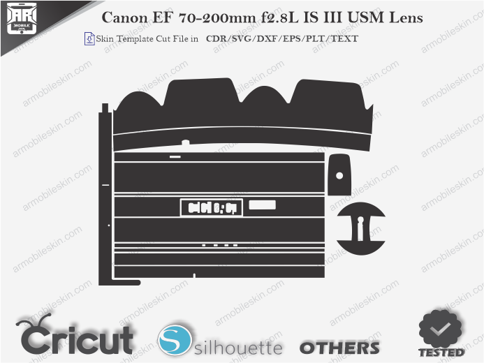 Canon EF 70-200mm f2.8L IS III USM Lens Skin Template Vector