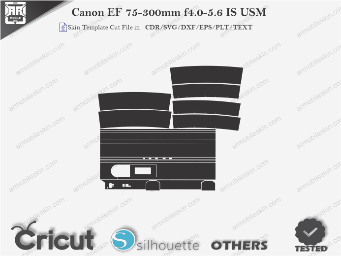 Canon EF 75-300mm f4.0-5.6 IS USM Skin Template Vector