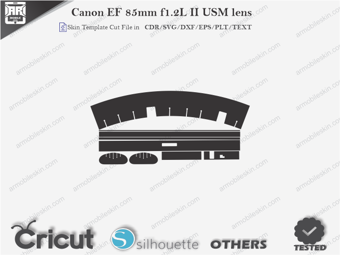 Canon EF 85mm f1.2L II USM lens Skin Template Vector