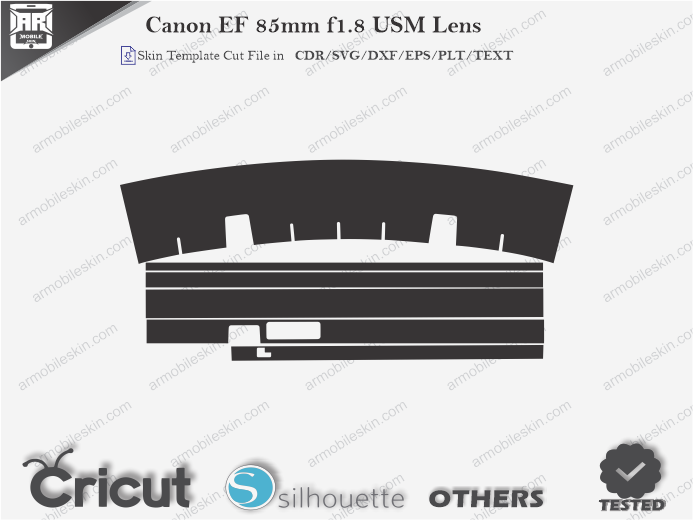 Canon EF 85mm f1.8 USM Lens Skin Template Vector