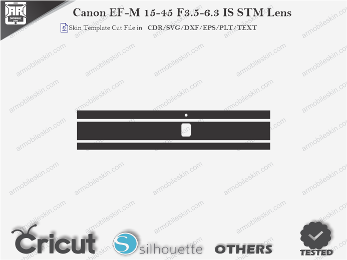 Canon EF-M 15-45 F3.5-6.3 IS STM Lens Skin Template Vector