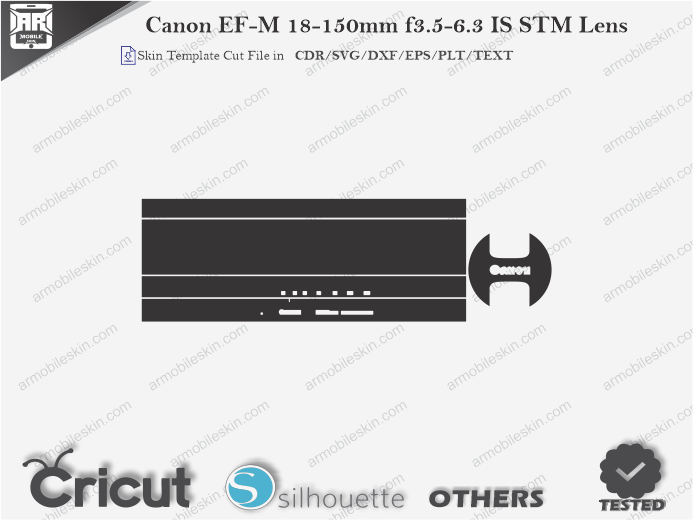 Canon EF-M 18-150mm f3.5-6.3 IS STM Lens Skin Template Vector