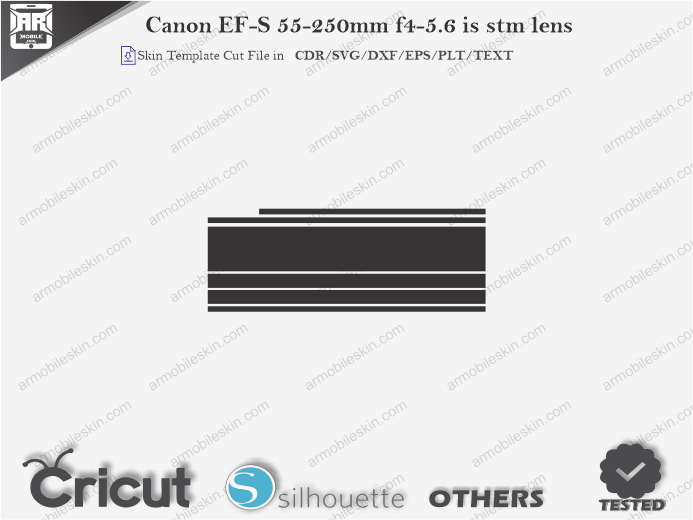 Canon EF-S 55-250mm f4-5.6 is stm lens Skin Template Vector