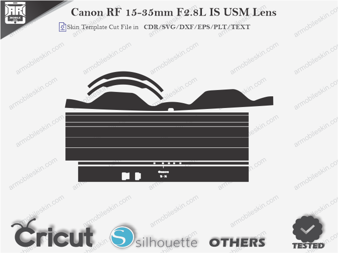Canon RF 15-35mm F2.8L IS USM Lens Skin Template Vector