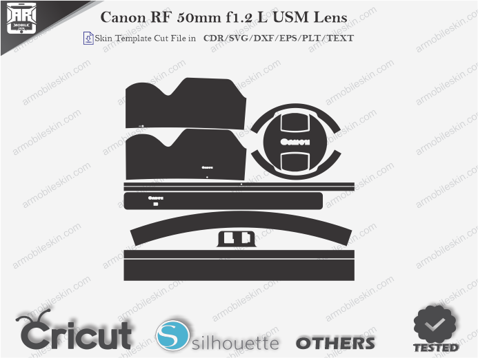 Canon RF 50mm f1.2 L USM Lens Skin Template Vector