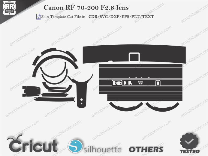 Canon RF 70-200 F2.8 lens Skin Template Vector