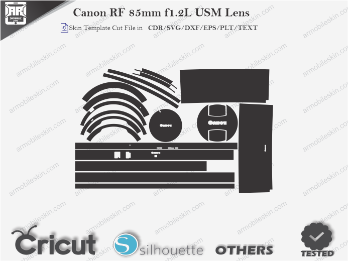 Canon RF 85mm f1.2L USM Lens Skin Template Vector