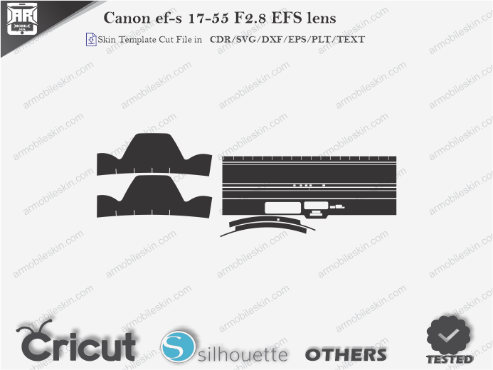 Canon ef-s 17-55 F2.8 EFS lens Skin Template Vector