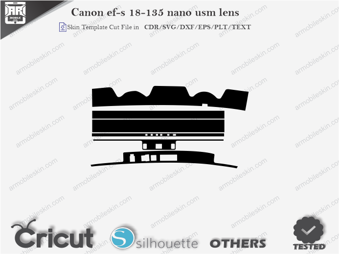 Canon ef-s 18-135 nano usm lens Skin Template Vector