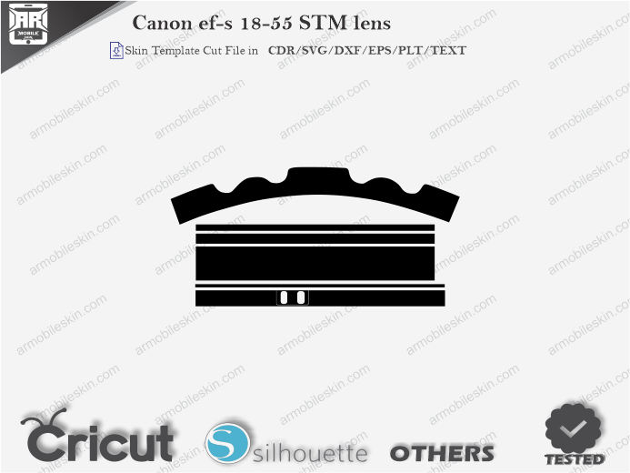 Canon ef-s 18-55 STM lens Skin Template Vector