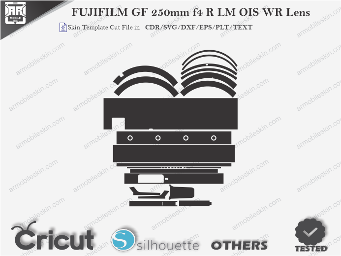 FUJIFILM GF 250mm f4 R LM OIS WR Lens Skin Template Vector
