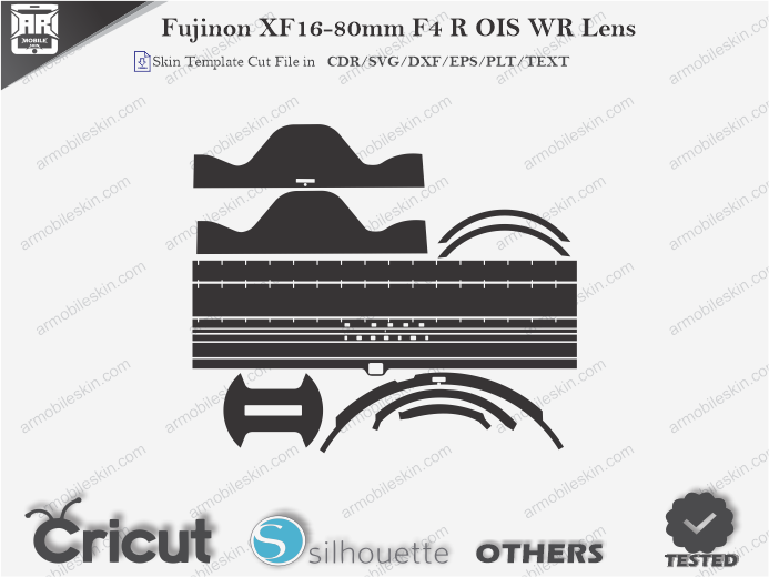 Fujifilm XF16-80mm F4 R OIS WR Lens Skin Template Vector