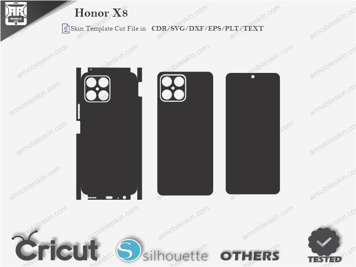 Honor X8 Skin Template Vector