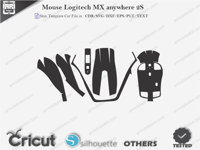 Mouse Logitech MX anywhere 2S Skin Template Vector