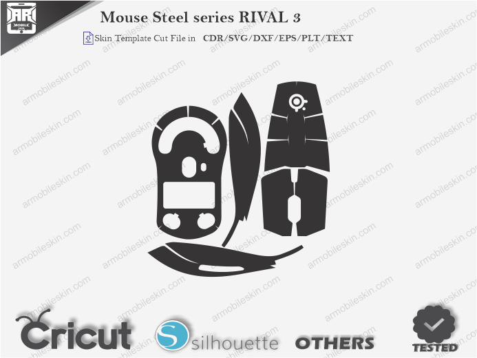 Mouse Steel series RIVAL 3 Skin Template Vector