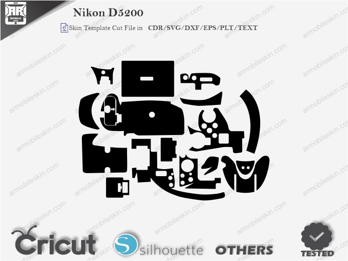 Nikon D5200 Skin Template Vector