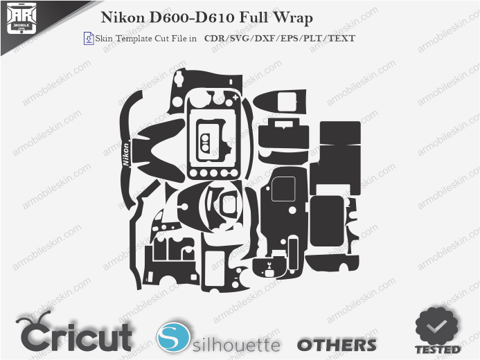 Nikon D600-D610 Full Wrap Skin Template Vector