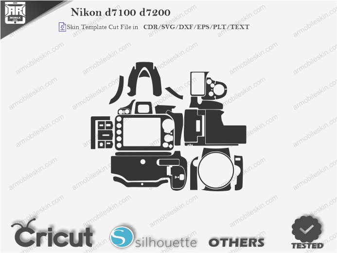 Nikon D7100 D7200 Skin Template Vector