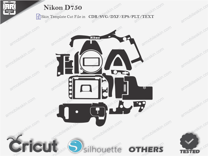 Nikon D750 Skin Template Vector
