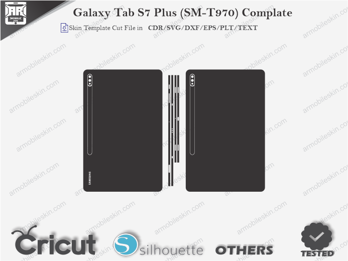 Galaxy Tab S7 Plus (SM-T970) Complete Skin Template Vector