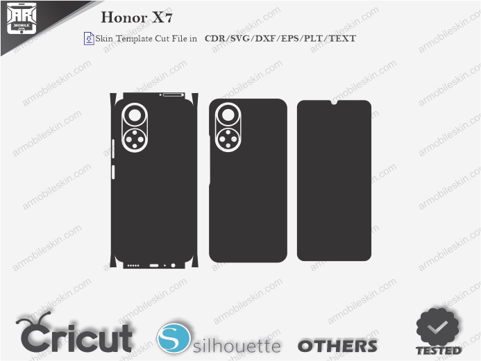 Honor X7 Skin Template Vector