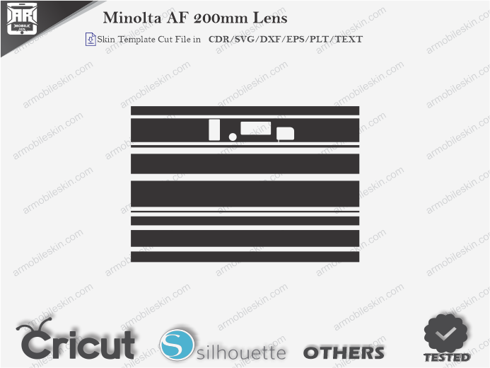 Minolta AF 200mm Lens Skin Template Vector