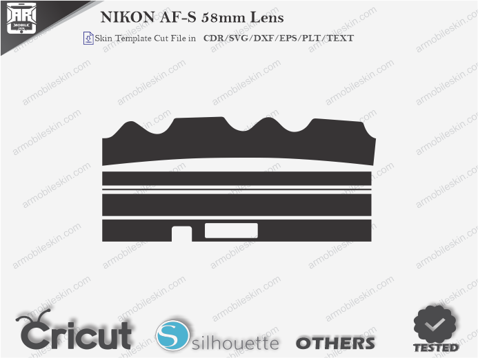 NIKON AF-S 58mm Lens Skin Template Vector