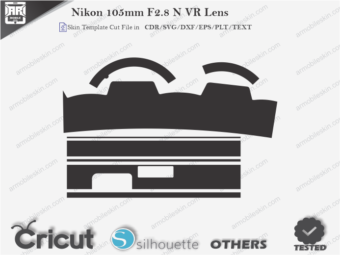 Nikon 105mm F2.8 N VR Lens Skin Template Vector