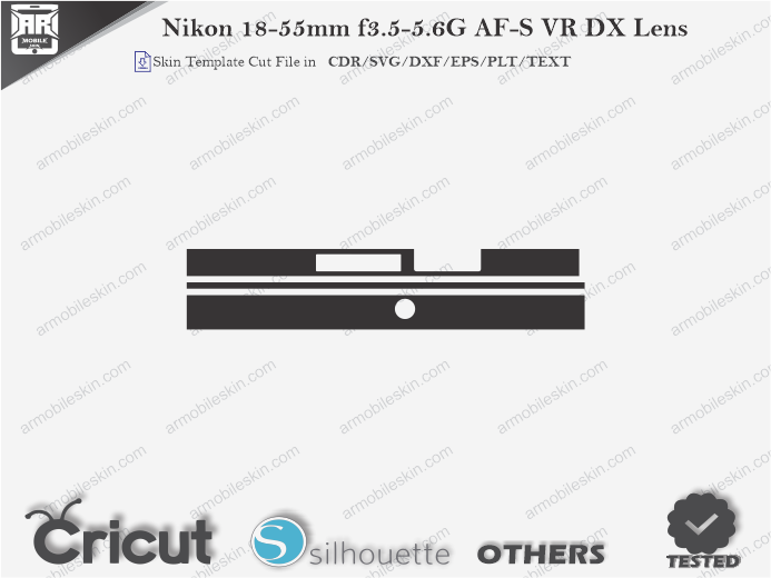 Nikon 18-55mm f3.5-5.6G AF-S VR DX Lens Skin Template Vector
