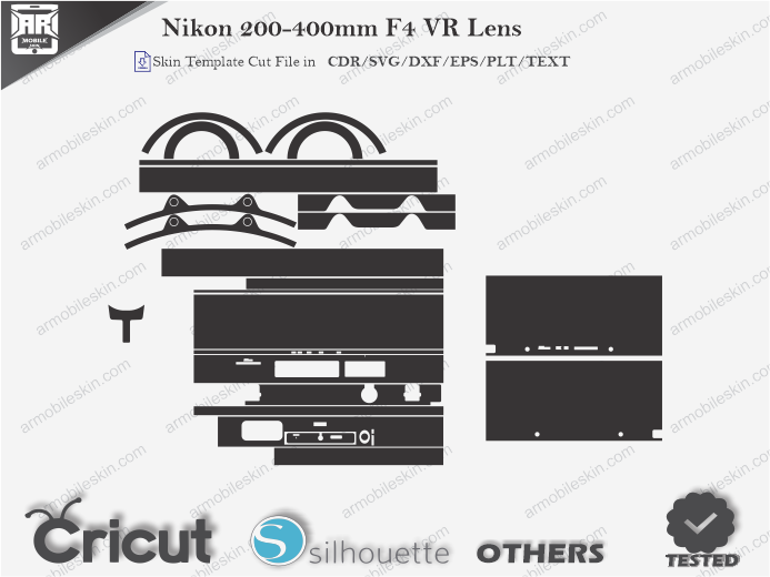 Nikon 200-400mm F4 VR Lens Skin Template Vector