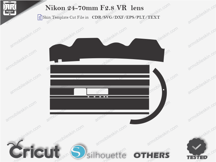 Nikon 24-70mm F2.8 VR lens Skin Template Vector